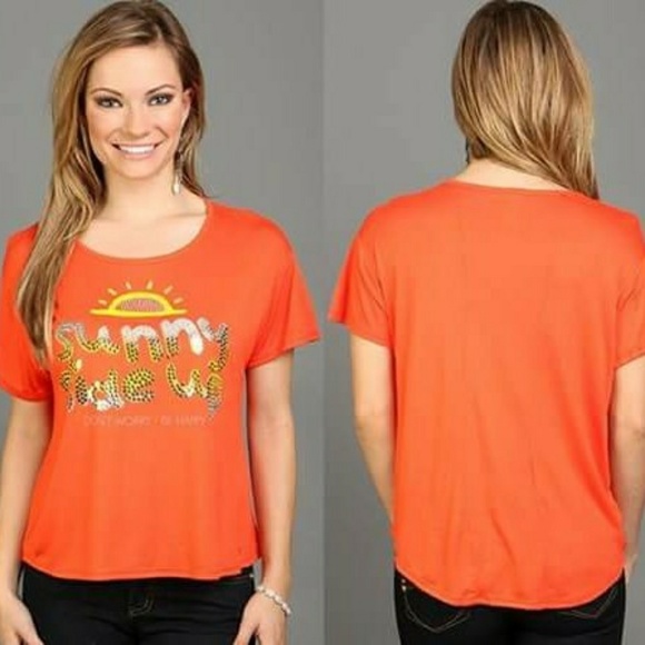 Orange Sequin T-Shirt Size Medium - Picture 7 of 7